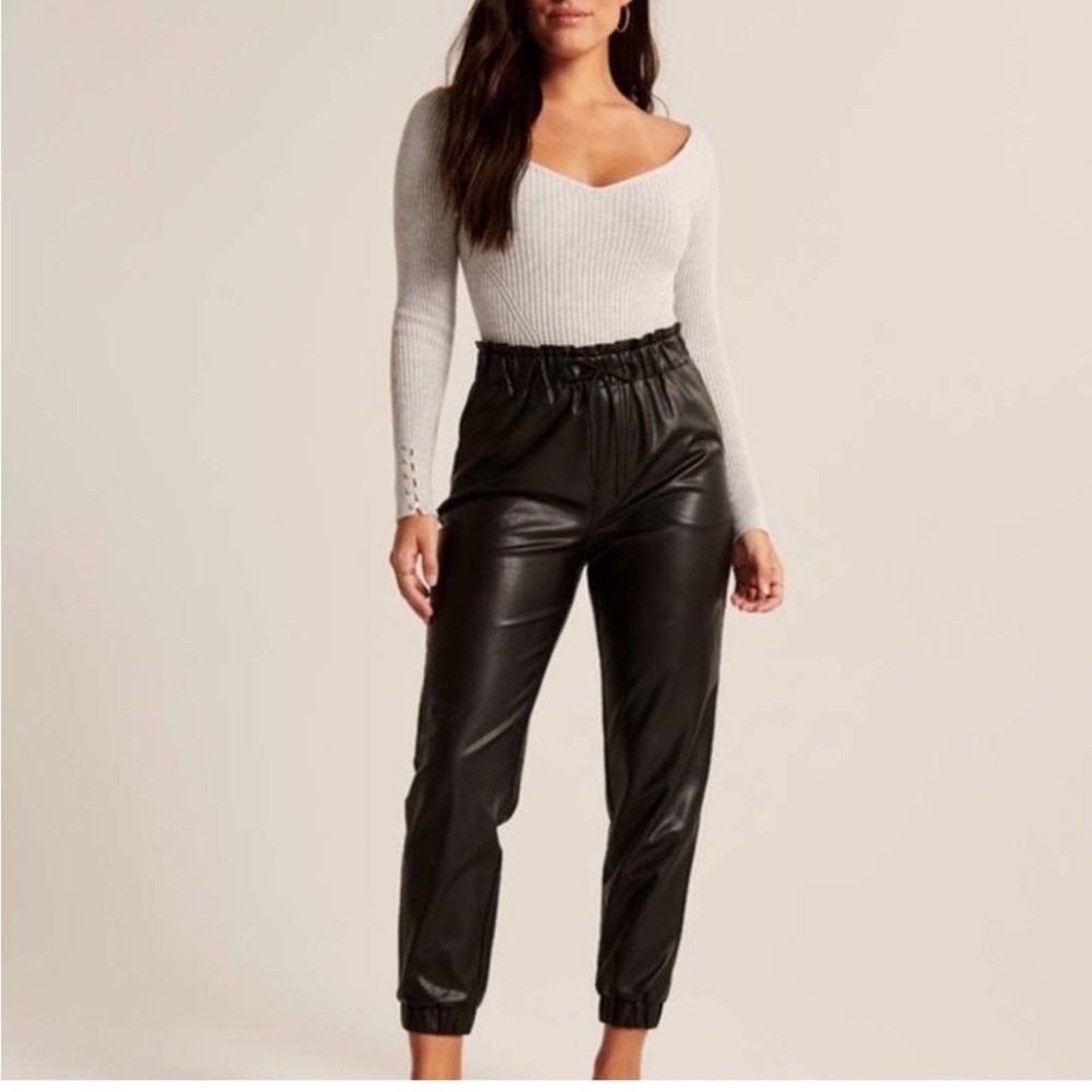 Abercrombie Vegan Leather Joggers Size SMALL